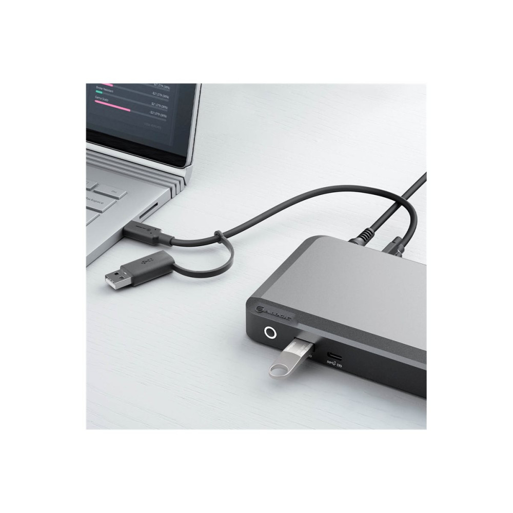 Produktbild för ALOGIC DX2 - dockningsstation - USB-C - 2 x DP - 1GbE