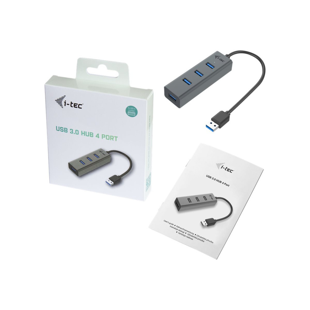 Produktbild för i-Tec USB 3.0 Metal Passive HUB - hubb - 4 portar