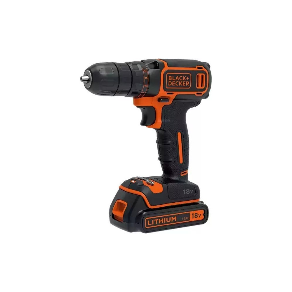 Produktbild för Black & Decker BDCDC18-QW, Borr med pistolgrepp, Svart, Oran...