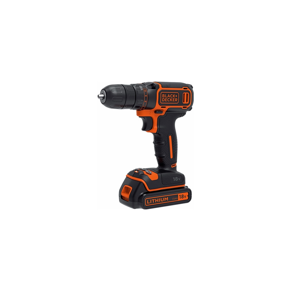 Produktbild för Black & Decker BDCDC18-QW, Borr med pistolgrepp, Svart, Oran...