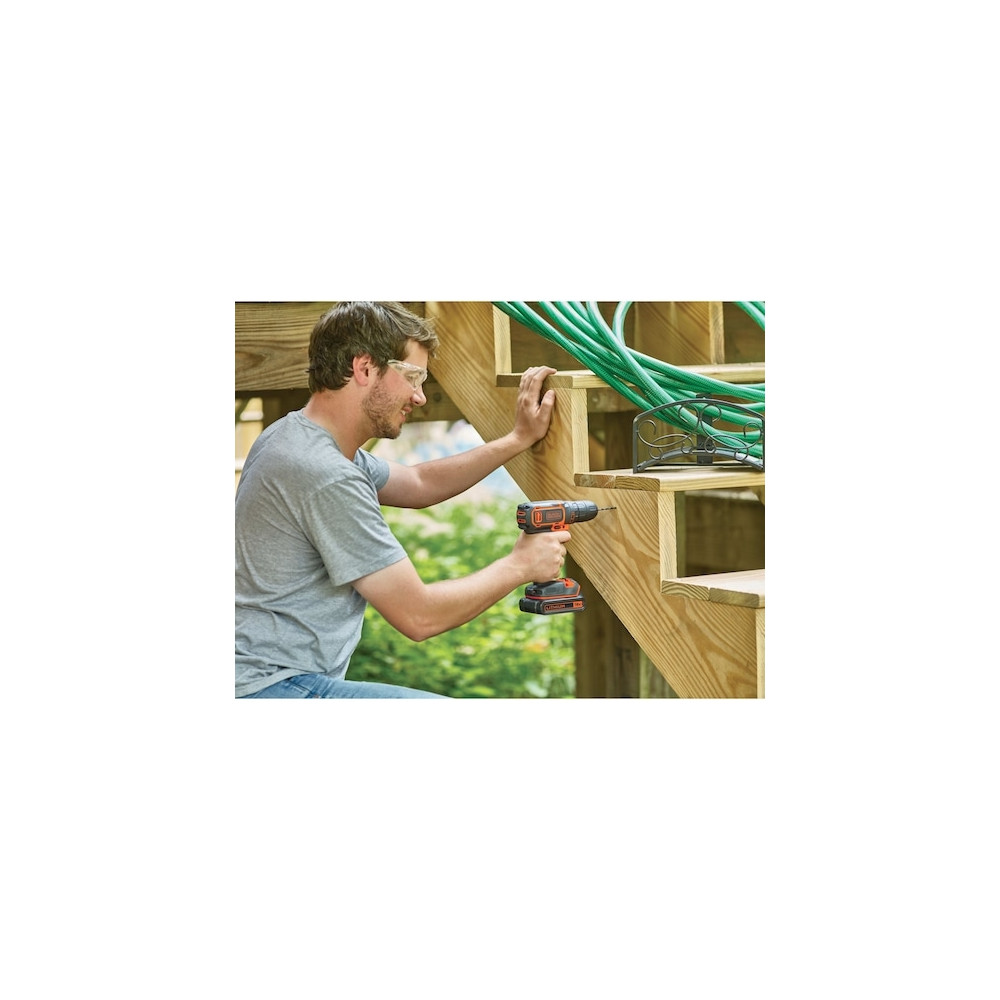 Produktbild för Black & Decker BDCDC18-QW, Borr med pistolgrepp, Svart, Oran...