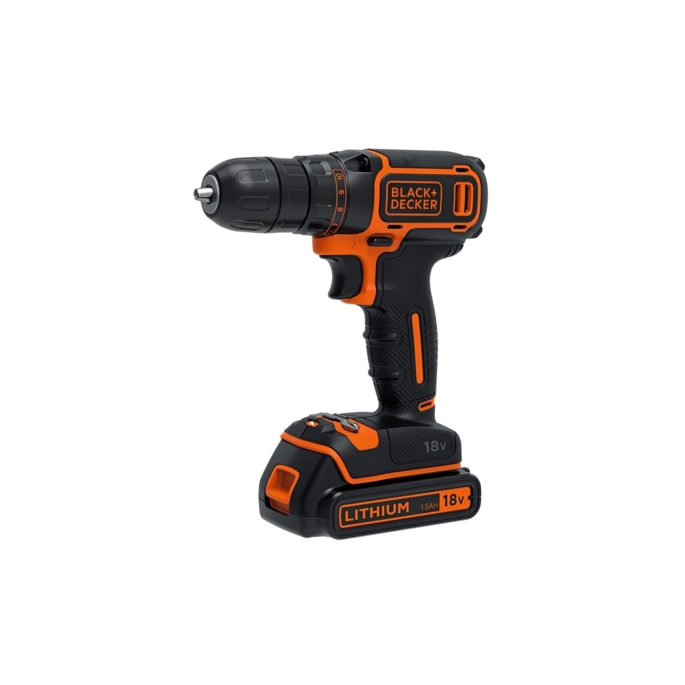 Produktbild för Black & Decker BDCDC18-QW, Borr med pistolgrepp, Svart, Oran...