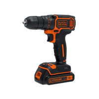 Produktbild för Black & Decker BDCDC18-QW, Borr med pistolgrepp, Svart, Oran...