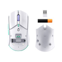 Produktbild för HyperX Pulsefire Haste 2 - mus - 2.4 GHz, Bluetooth 5.2 - vit