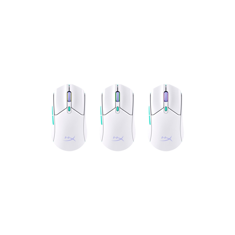 Produktbild för HyperX Pulsefire Haste 2 - mus - 2.4 GHz, Bluetooth 5.2 - vit
