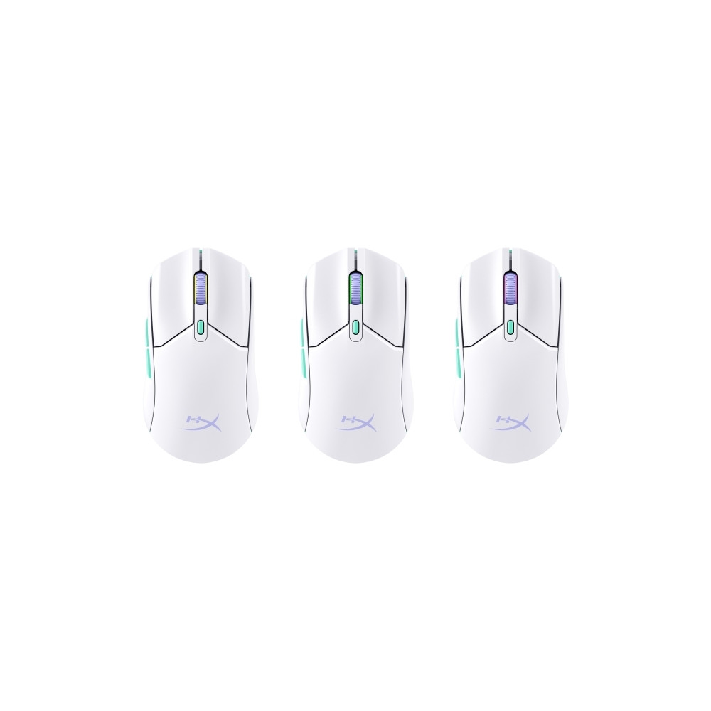 Produktbild för HyperX Pulsefire Haste 2 - mus - 2.4 GHz, Bluetooth 5.2 - vit