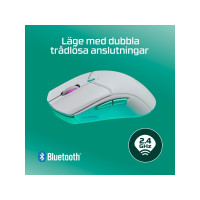 Produktbild för HyperX Pulsefire Haste 2 - mus - 2.4 GHz, Bluetooth 5.2 - vit
