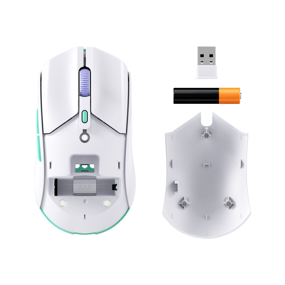 Produktbild för HyperX Pulsefire Haste 2 - mus - 2.4 GHz, Bluetooth 5.2 - vit