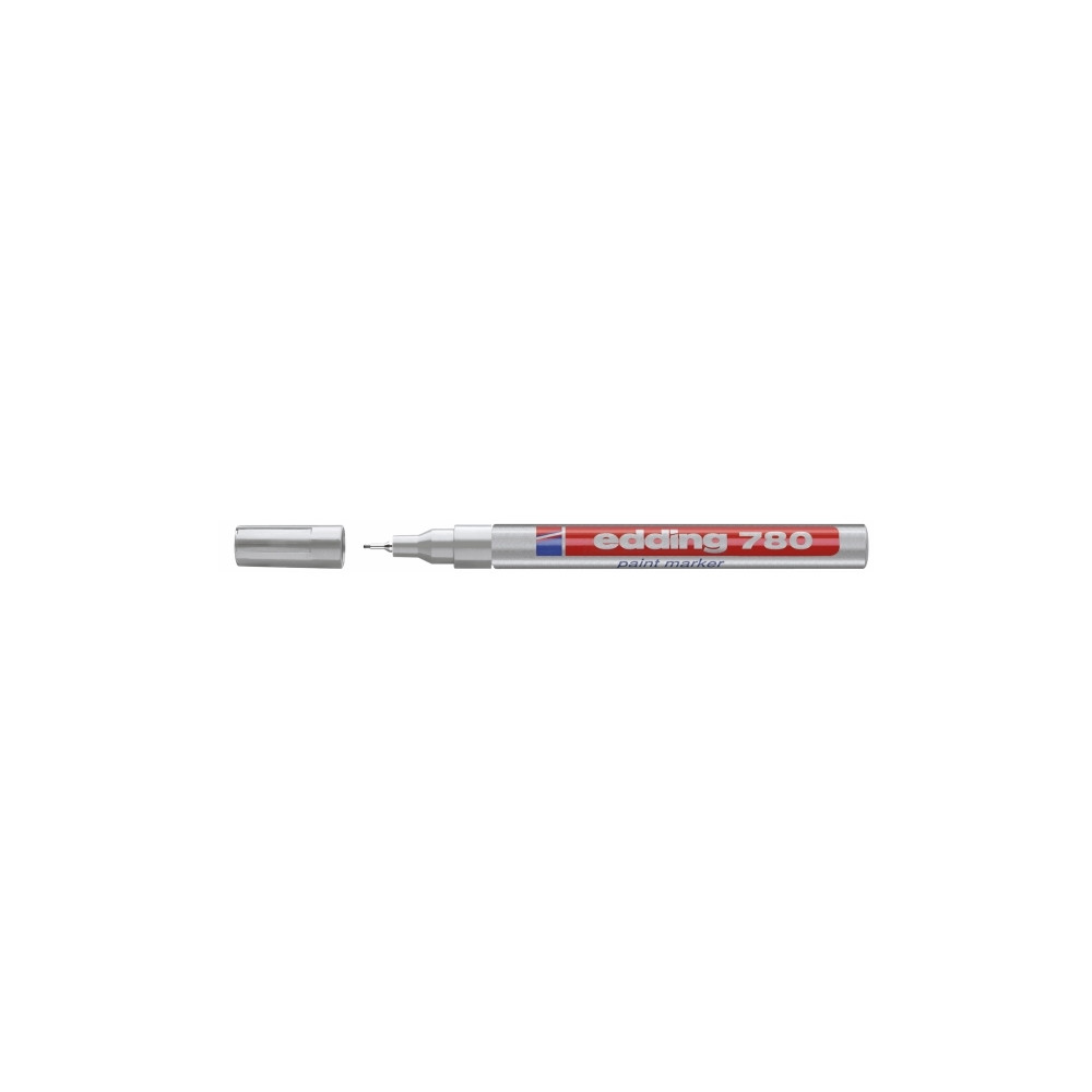 Produktbild för Färgmarkerare, Edding® 780, extra fin, 0,8 mm, silver, 10 st...