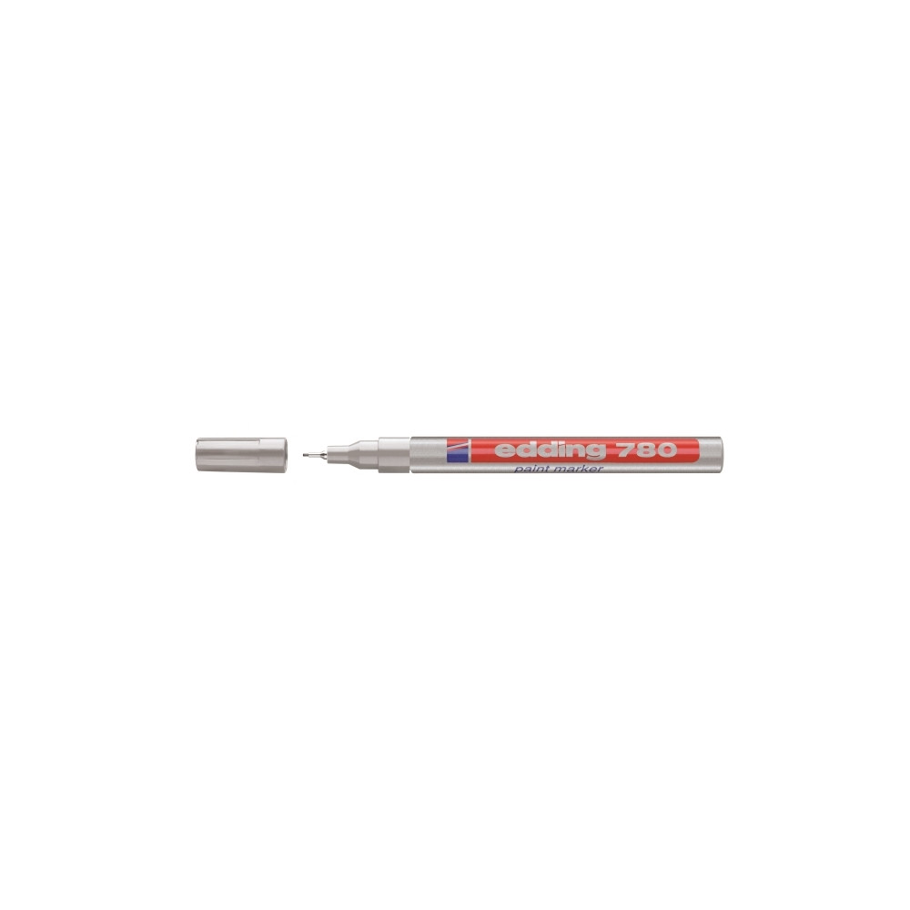 Produktbild för Färgmarkerare, Edding® 780, extra fin, 0,8 mm, silver, 10 st...
