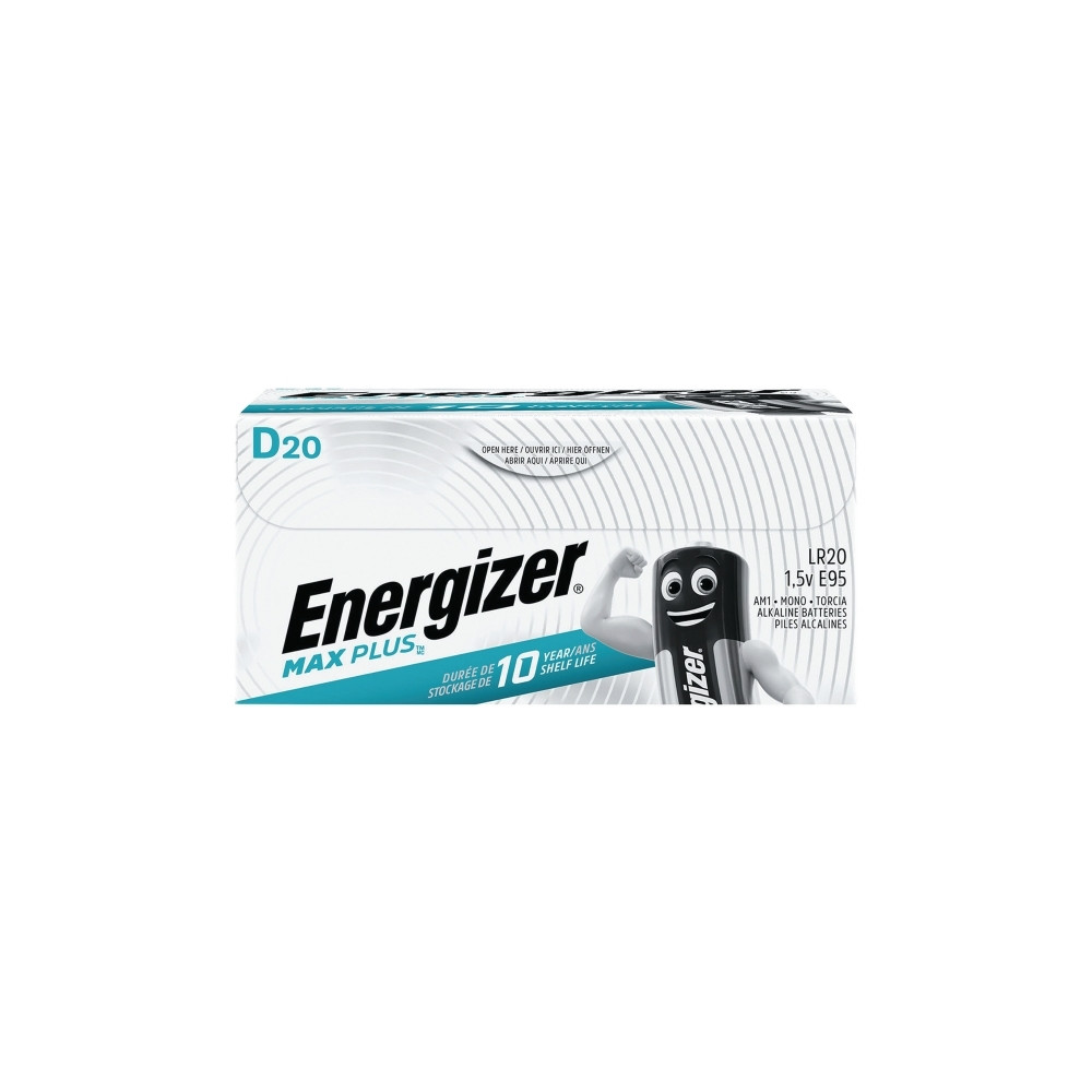 Produktbild för Batterier, Energizer® Alkaline Max Plus, 1,5 V, D/LR20, förp...