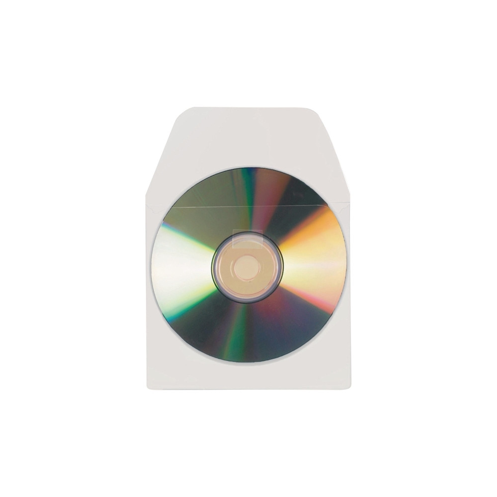 Produktbild för CD-fickor Djois® 6832-10, självhäftande, med flik, klara, pa...
