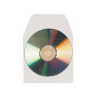 Produktbild för CD-fickor Djois® 6832-10, självhäftande, med flik, klara, pa...
