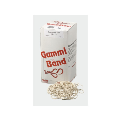 SPECIALPLAST I GISLAVED AB Gummiband, 500 g, BxL: 5 x 220 mm, vita, förpackning med 180...