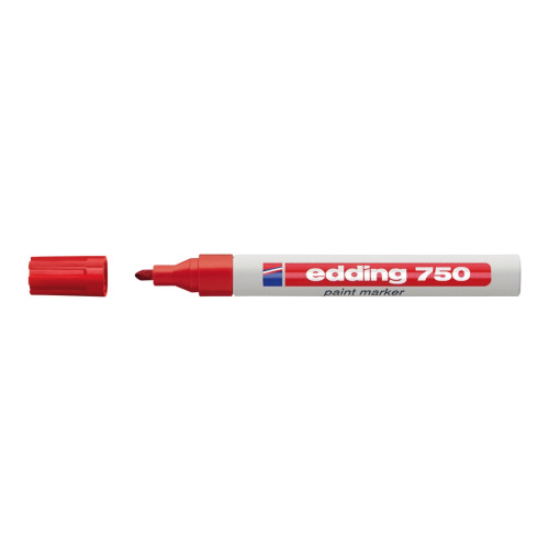 edding Paintmarkere, edding® 750, 2-4 mm, rund spids, rød, pakke me...