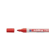 Produktbild för Paintmarkere, edding® 750, 2-4 mm, rund spids, rød, pakke me...