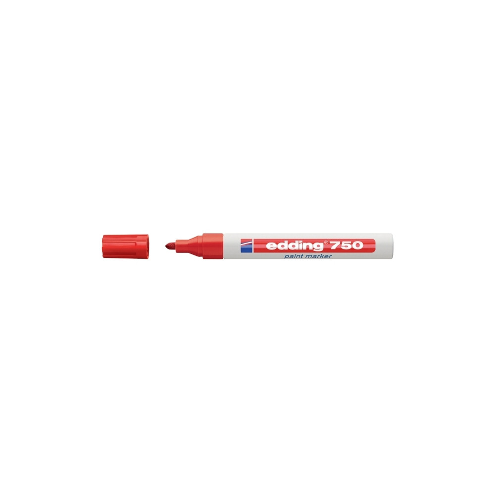 Produktbild för Paintmarkere, edding® 750, 2-4 mm, rund spids, rød, pakke me...
