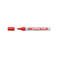 Produktbild för Paintmarkere, edding® 750, 2-4 mm, rund spids, rød, pakke me...