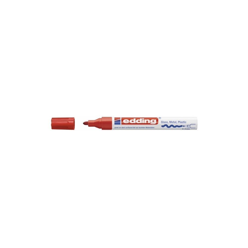 Produktbild för Paintmarkere, edding® 750, 2-4 mm, rund spids, rød, pakke me...