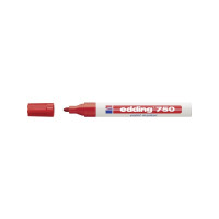 Produktbild för Paintmarkere, edding® 750, 2-4 mm, rund spids, rød, pakke me...