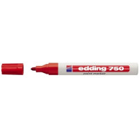 Produktbild för Paintmarkere, edding® 750, 2-4 mm, rund spids, rød, pakke me...