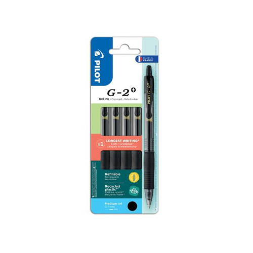 PILOT Gelpenna PILOT G2 Plus 0,7 svart 4/fp