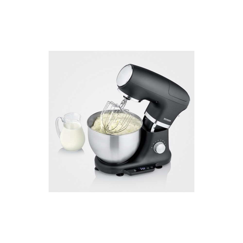 Produktbild för SEVERIN KM 3898 - köksmaskin - 1000 W - borstad silver/matt svart