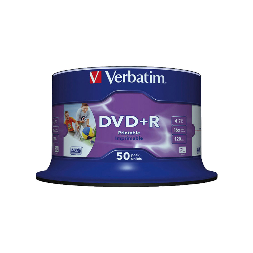Produktbild för Verbatim - DVD+R x 50 - 4.7 GB - lagringsmedier
