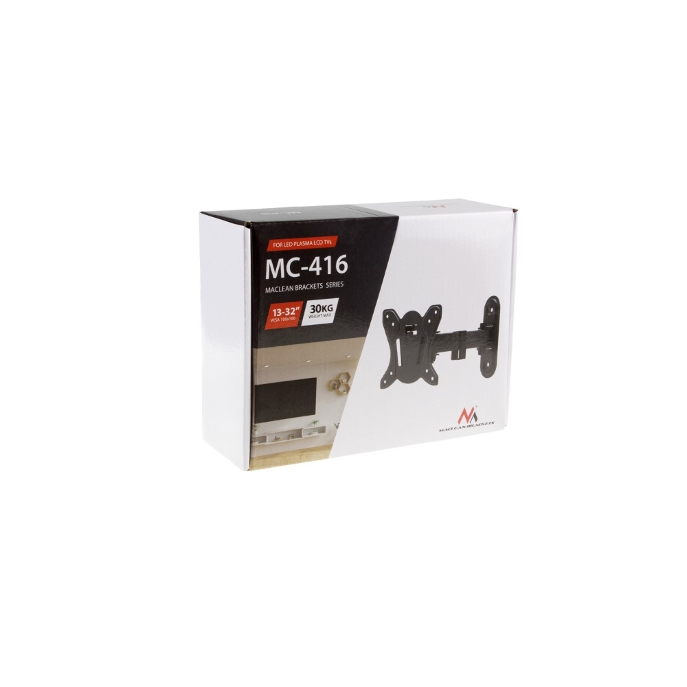 Produktbild för Maclean MC-416 TV-väggfäste 13–32" 30 kg, tiltbart/roterbart...