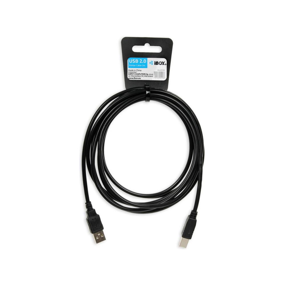 Produktbild för iBOX - skrivarkabel - USB till USB typ B - 3 m