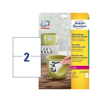 Produktbild för Avery Zweckform - vattentåliga etiketter - matt - 40 etikett (er) - 210 x 148 mm