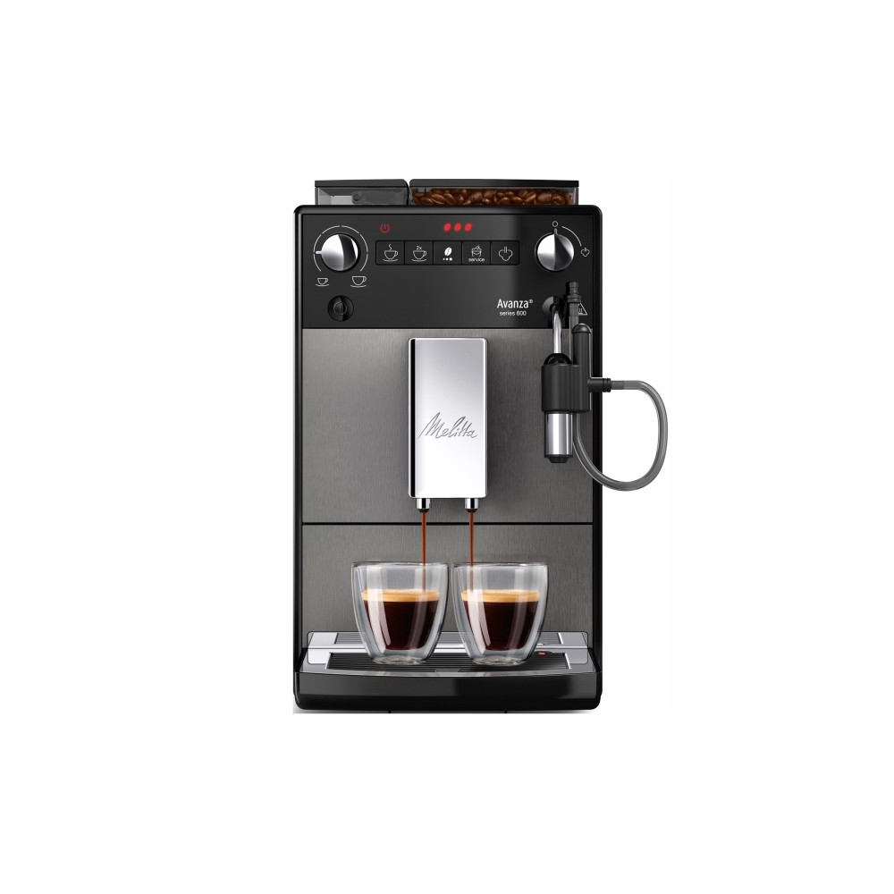Produktbild för Melitta Series 600 Avanza - automatisk kaffekokare med mjölkskummare - 15 bar - mystisk titan