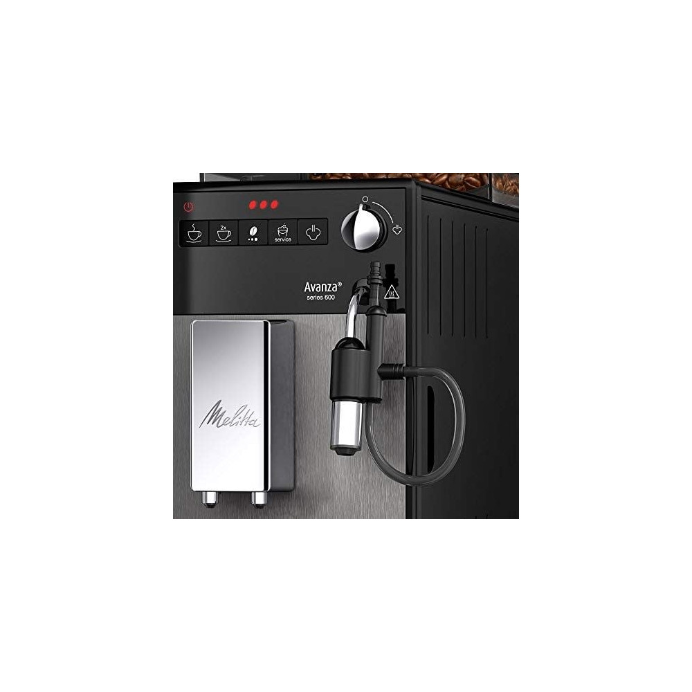 Produktbild för Melitta Series 600 Avanza - automatisk kaffekokare med mjölkskummare - 15 bar - mystisk titan