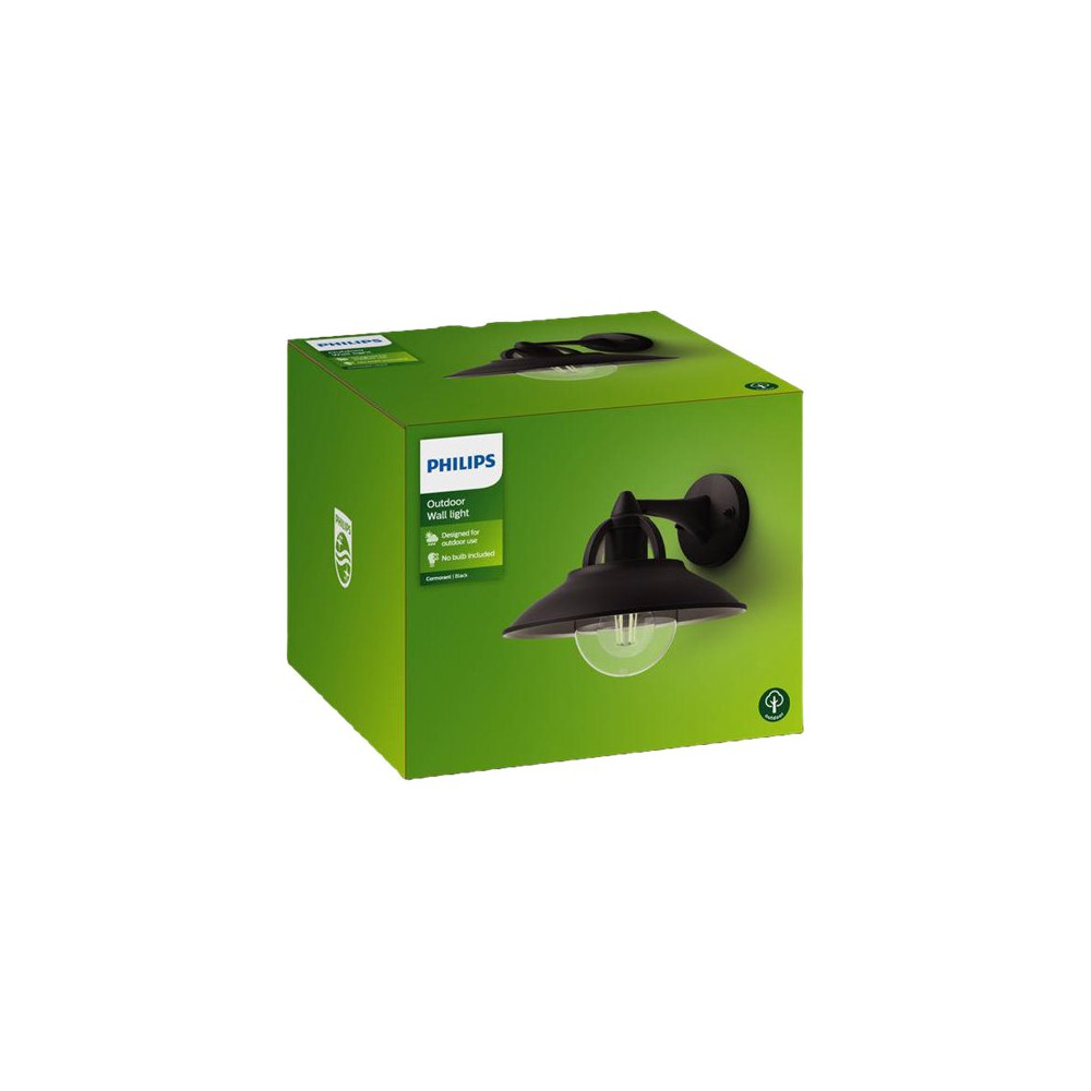 Produktbild för Philips myGarden Cormorant - vägglampa - E27 - svart