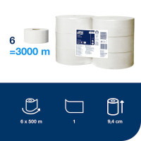 Produktbild för Tork Jumbo T1 - toalettpapper - 2500 ark - rulle - 500 m - vit