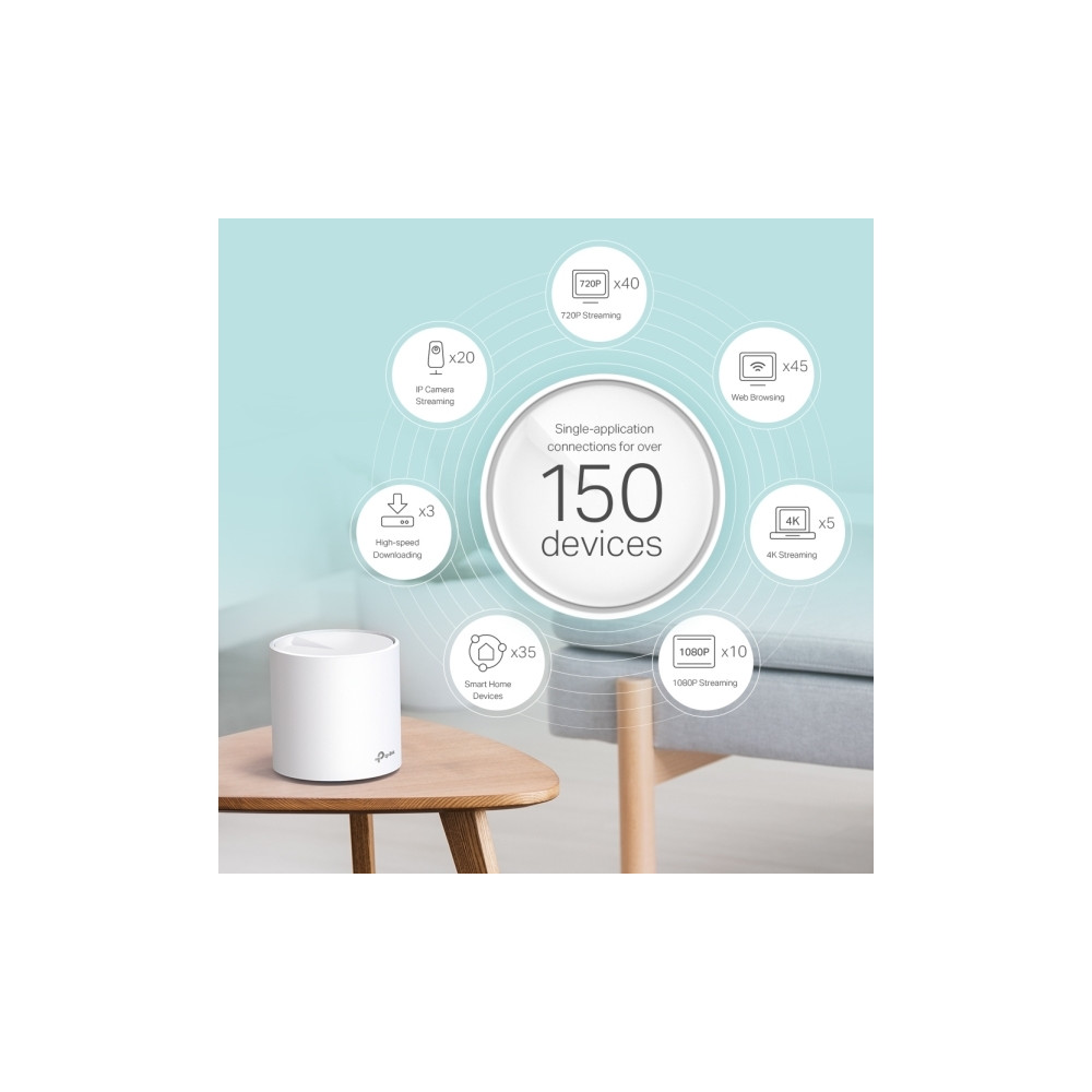 Produktbild för TP-Link Deco X60 V2 - trådlös router - Wi-Fi 6 - skrivbordsmodell