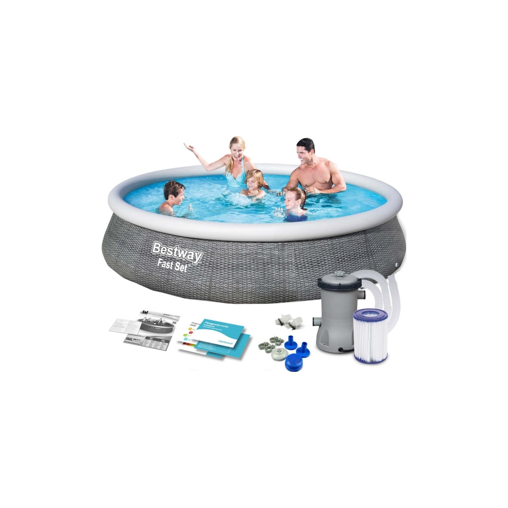 Produktbild för Bestway Fast Set 57376, 7340 l, Uppblåsbar pool, Vuxen och b...