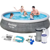 Produktbild för Bestway Fast Set 57376, 7340 l, Uppblåsbar pool, Vuxen och b...