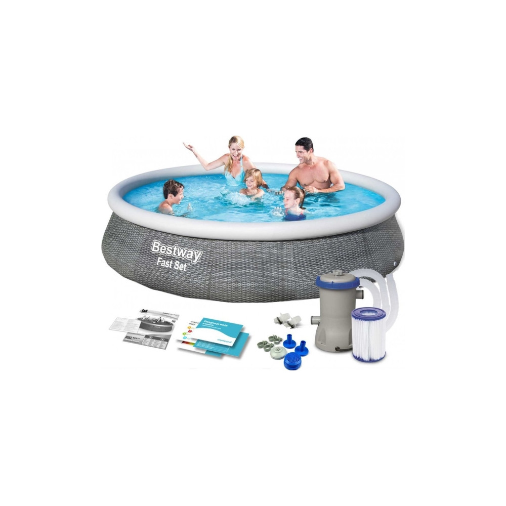 Produktbild för Bestway Fast Set 57376, 7340 l, Uppblåsbar pool, Vuxen och b...