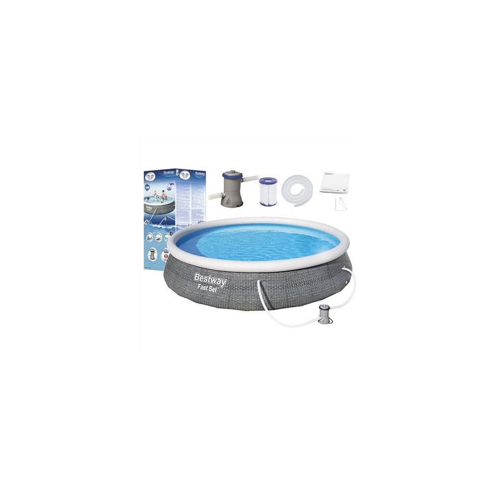 Produktbild för Bestway Fast Set 57376, 7340 l, Uppblåsbar pool, Vuxen och b...