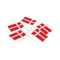 Produktbild för Tårtflaggor i papper/plast, 6,5 x 3 x 5 cm, vit/röd, 100-pac...