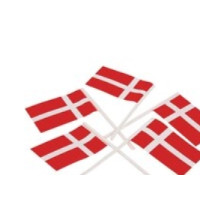Produktbild för Tårtflaggor i papper/plast, 6,5 x 3 x 5 cm, vit/röd, 100-pac...