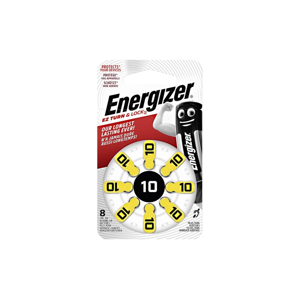 Produktbild för Hörapparatbatterier Energizer® 10/PR70 zink-luft 1,4 V gul f...