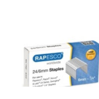 Produktbild för Häftklamrar, Rapesco®, 24/6, standard, galvaniserat stål, 10...