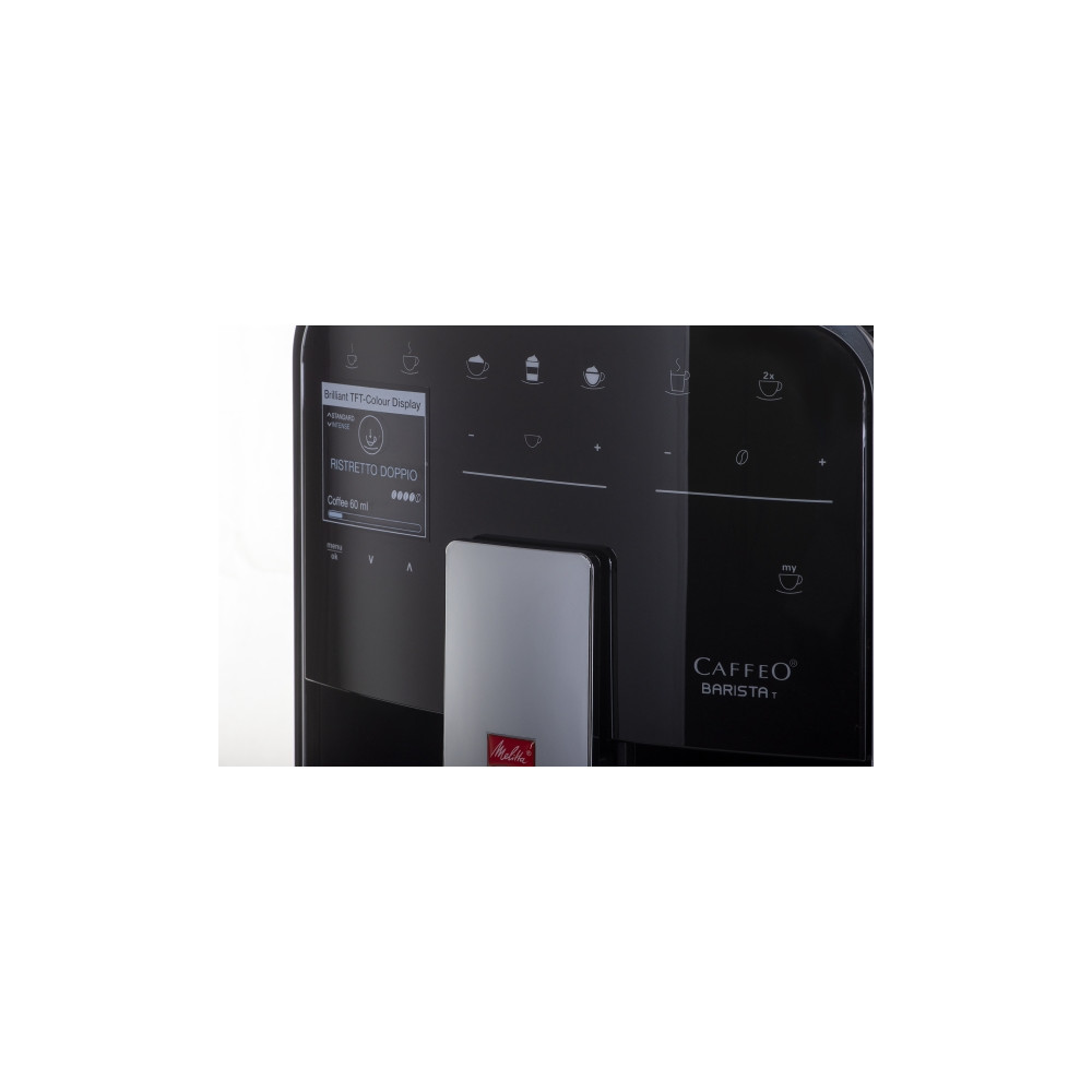 Produktbild för Melitta CAFFEO Barista T Smart F83/0-102 - automatisk kaffekokare med mjölkskummare - 15 bar - svart