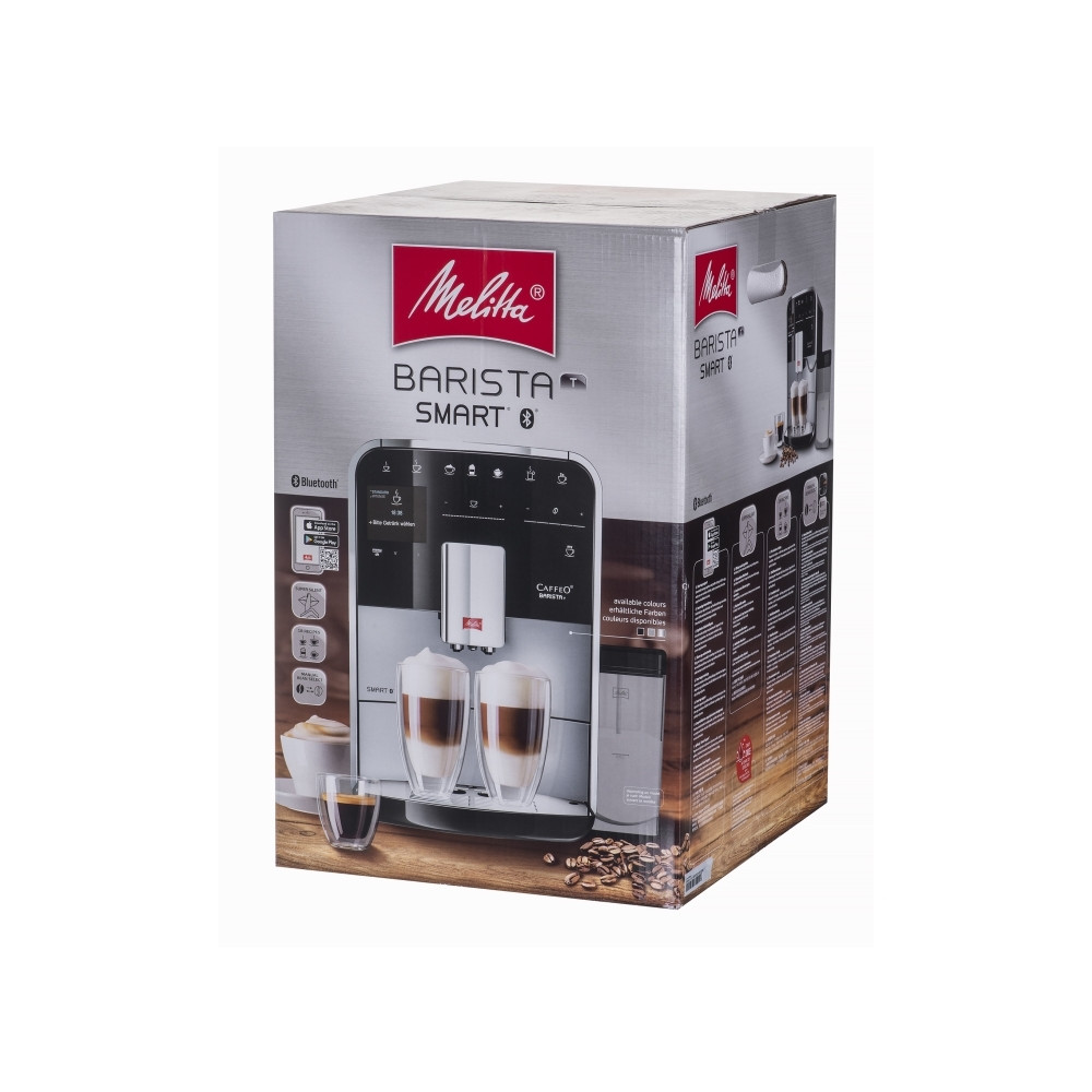 Produktbild för Melitta CAFFEO Barista T Smart F83/0-102 - automatisk kaffekokare med mjölkskummare - 15 bar - svart