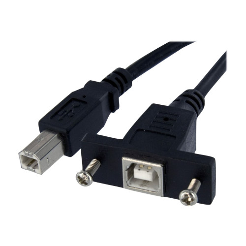 StarTech.com StarTech.com 3 ft Panel Mount USB Cable B to B - F/M - Panel Mount USB Extension USB-B Female to USB-B Male Adapter Cable - USB-B (F) Port (USBPNLBFBM3) - USB-kabel - USB typ B till USB typ B - 90 cm