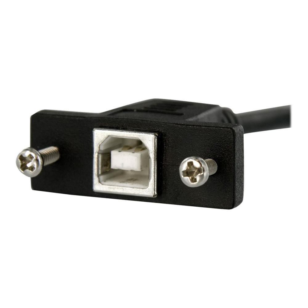Produktbild för StarTech.com 3 ft Panel Mount USB Cable B to B - F/M - Panel Mount USB Extension USB-B Female to USB-B Male Adapter Cable - USB-B (F) Port (USBPNLBFBM3) - USB-kabel - USB typ B till USB typ B - 90 cm