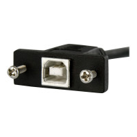 Produktbild för StarTech.com 3 ft Panel Mount USB Cable B to B - F/M - Panel Mount USB Extension USB-B Female to USB-B Male Adapter Cable - USB-B (F) Port (USBPNLBFBM3) - USB-kabel - USB typ B till USB typ B - 90 cm
