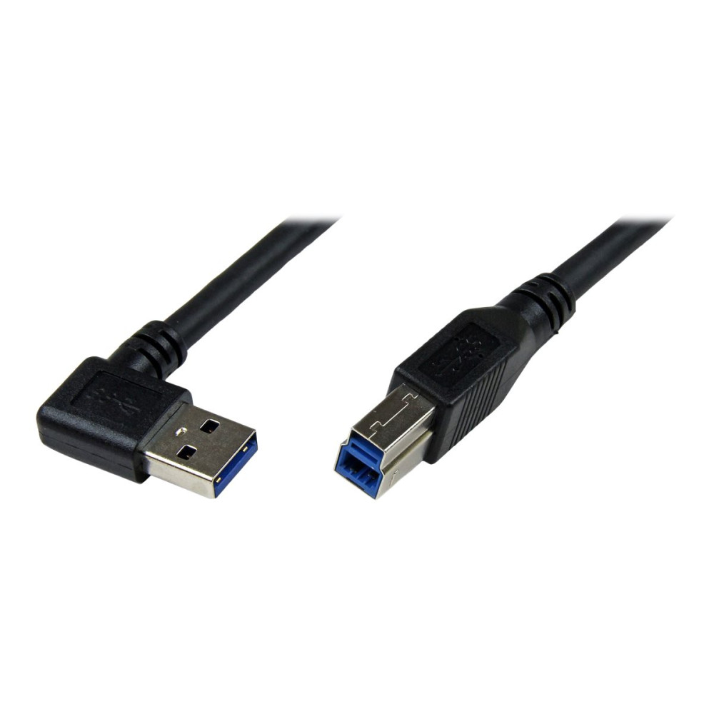 Produktbild för StarTech.com 1m Black SuperSpeed USB 3.0 Cable - Right Angle A to B - 3 ft USB 3 Cable - Right Angle USB 3.0 A (M) to USB 3.0 B (M) (USB3SAB1MRA) - USB-kabel - USB Type B till USB typ A - 1 m